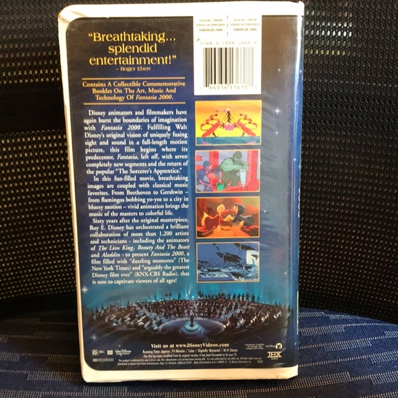 ***6 for $25***  Disney **Fantasia 2000** Cartoon VHS 📼 tape ~ movie 🎥 - Picture 2 of 4